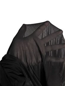Firerie Plus Size Women Solid Color Pleated Casual Party Dress Fall - Black - View 9