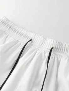 Gym Rark Men's Letter Print Drawstring Waist Double Layer Sports Shorts - White - View 3