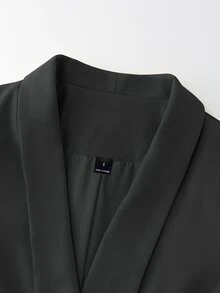 Lumivelle 女款素色休閒百搭通勤旅行西裝外套 - 深灰色 - 查看 5