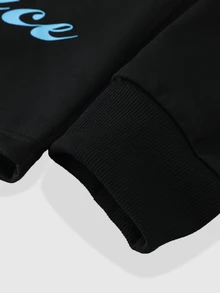 ROMWE MEN Men's Angel Letter Print T-Shirt - Black - View 5