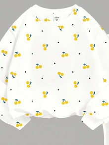 SHEIN 少女休閒簡約寬鬆圓領長袖衛衣與喇叭褲兩件套，適合秋冬穿著 - 彩色 - 查看 5