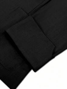 GlowEve CURVE Plus Size Women's Summer Smart Casual Long Sleeve Blazer, Lapel Design, Black Button Style, Office Formal, Business Meetings, Solid Color - Black - View 5
