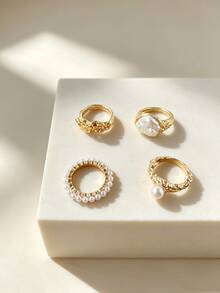 DAZY Women's Ring Set, Gift For Girlfriend - Gold - View 3