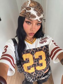 Coolane 女款字母與數字印花休閒日常短袖T恤 - 彩色 - 查看 2