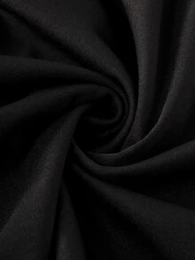 SHEIN Women's Autumn/Winter Ruffle Long Sleeve Fishtail Hem Dress With Mesh Patchwork Design, Elastic Knit Fabric, Elegant Party Dinner Bar Dress - Black - View 8