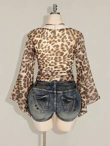 SHEIN ICON Plus Size Women Tops Fall - Khaki - View 2