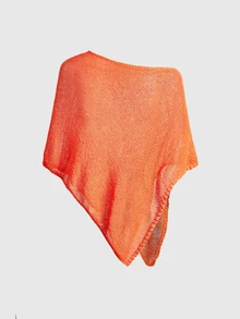ROMWE Hippie Beach Vacation Relaxed Lazy Hollow Knit Women's Knit Top - Burnt Orange - View 2