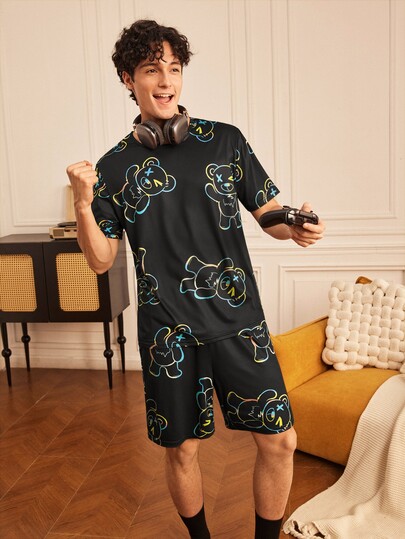 Provexi Provexi Happy Funny Cartoon Cute Quirky Men's Loungewear Set