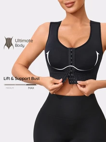 SHAPORA 1 áo ngực định hình phối ren 1 cái - màu đen - Xem 1