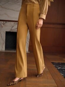 MOTF PREMIUM COMMUTER SOLID COLOR VERSATILE SLANTED POCKET LONG PANTS - Apricot - View 5