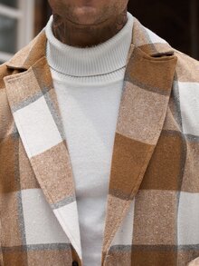 Manfinity CasualCool Men's Plaid Button-Up Long-Sleeve Coat, Autumn And Winter Style. - Multicolor - View 5