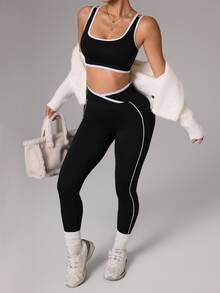Slayform Slayform Seamless High Elasticity Women's Sports Set - Black - View 6
