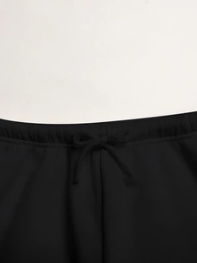 SHEIN Teen Girl Teen Girls Black Knit Drawstring Loose Casual Long Winter Pants - Black - View 8