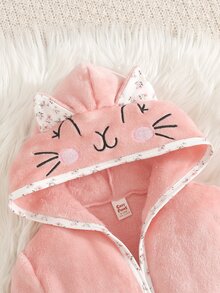 Cozy Pixies 女嬰休閒日常居家印花連帽家居服 - 淺粉色 - 查看 4