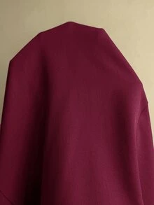 Elaquor Plus Size Women Solid Color Casual Versatile Commute Blazer Vest - Burgundy - View 8