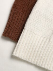 SHEIN 青少年女孩 2件組 針織無袖羊毛麻花高領上衣，秋冬針織毛衣 - 彩色 - 查看 6
