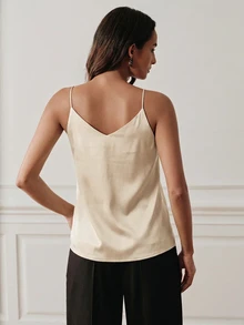 Anewsta Essential Tank Top Camisole Wanita dengan Cup Berbantalan, Lapisan Dasar Musim Panas - Sampanye - View 6