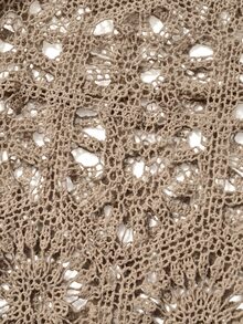 Rusticease Plus Size Hollow Knit Lace-Up Thin Cardigan - Camel - View 5