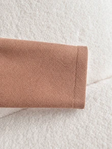 Elladie kids Mantel Panjang Anak Perempuan Warna Cokelat dengan Kerah Bulu, Saku, dan Hiasan Bulu, Jaket Wol Musim Gugur/Dingin Panjang Sedang - Mocha Brown - View 6