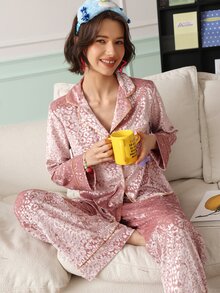 Chillnights طقم بيجامة نسائي بطبعة نمر كاجوال للشباب، مناسب للارتداء في المنزل والخارج - متعدد الألوان - مشاهدة 3