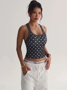 Dewbera Dewbera 女款無縫瑜伽運動內衣 無鋼圈健身運動休閒上衣 交叉式運動背心 跑步內衣 健身房波點白色夏季款 - 黑色 - 查看 5