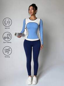 Dewbera Dewbera Women's Outdoor T-Shirt, High Elastic Slimming Sports Top - Multicolor - View 5