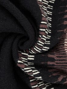 Easowa Curve Plus Size Autumn/Winter Casual Colorblock Striped Pullover Sweater - Multicolor - View 8