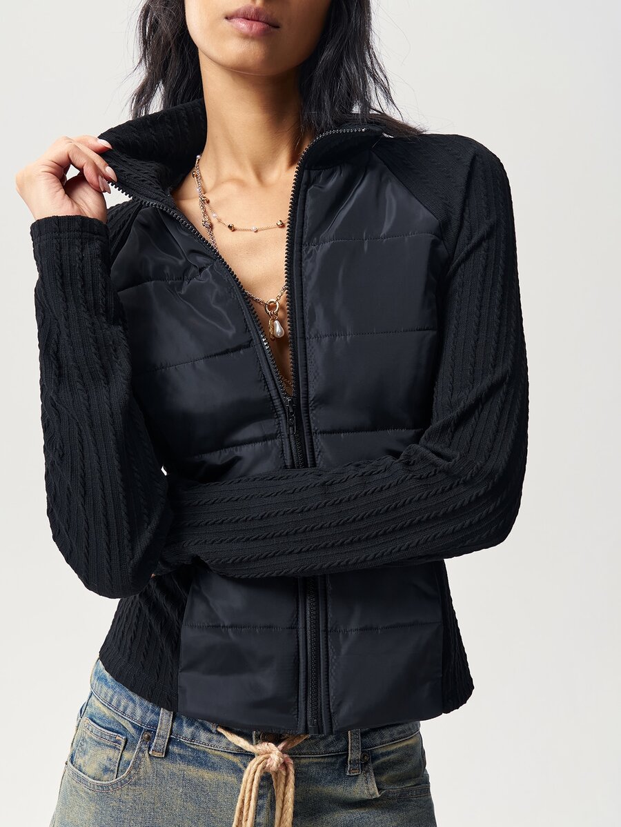 Bohemela Women's Winter Casual Versatile Jacket - Black - View 1