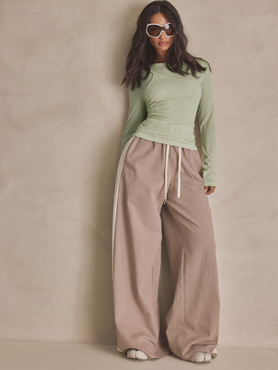 MUSERA Aysmemetric Fitted Layer Long Sleeve Top Summer, Sporty, Casual, Day, Streetstyle, Streetwear Spring Holiday