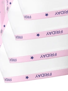 SHEIN 女童 4 件組內衣套裝，可追溯棉質細肩帶背心與四角內褲，純色，粉色、淺黃色、淺紫色、玫瑰紅，簡約風格 - 白色 - 查看 8