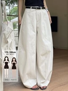 Dazy Tall Celana Panjang Kasual Wanita Model Kaki Melengkung untuk Musim Gugur - Putih - View 1