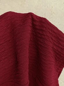 Soleia 女款純色環扣掛脖上衣與短褲性感度假套裝 - 酒紅色 - 查看 8