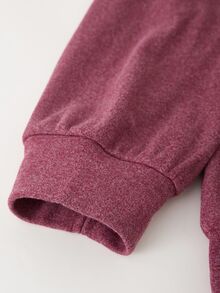 Rusticease Plus Size Solid Pink Hooded Long Sleeve Drawstring Casual Traditional Baggy Sweatshirt Autumn 2026 Formal Home Wear Vacation - Redwood - View 7