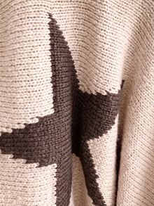 Soleia Plus Size Autumn/Winter Casual Colorblock Patchwork Sweater - Apricot - View 4
