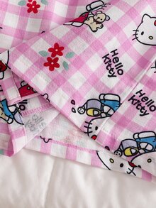 HELLO KITTY AND FRIENDS | SHEIN Setelan Pakaian Santai 2 Potong untuk Anak Perempuan, Motif Kartun Cetak Penuh, Musim Semi, Gugur, dan Musim Dingin - Berwarna merah muda - View 5