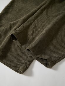 Rusticease Celana Panjang Wanita Ukuran Besar Warna Polos Desain Lipit Longgar Kasual dengan Potongan Kaki Melengkung untuk Musim Gugur - Coklat - View 7