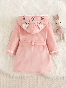 Cozy Pixies 女嬰休閒日常居家印花連帽家居服 - 淺粉色 - 查看 2