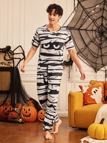 Provexi Provexi Halloween Mummy Print Men's Loungewear - Multicolor - View 7