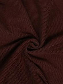 Velvienne Plus Size Women Solid Color Casual Party Knit Dress - Burgundy - View 9