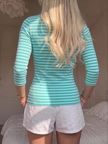 CovetEZ 女款休閒極簡條紋長袖T恤，適合日常通勤 - 彩色 - 查看 2