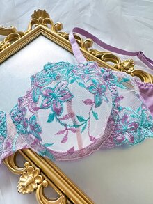 SHEIN 浪漫刺繡內衣套裝 2 件組 - 彩色 - 查看 4
