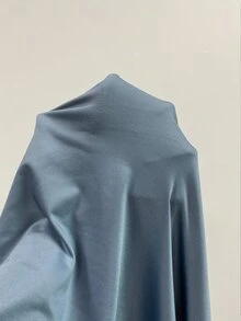 SHEIN LUNE 女款純色長袖不對稱下擺前開襟休閒夾克 - 霧霾藍 - 查看 4
