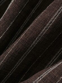 Dazy Plus V-Neck Fitted Striped Bell Sleeve Blazer, Casual Chic Commuter Style, Spring/Autumn New Arrival - Brown - View 3