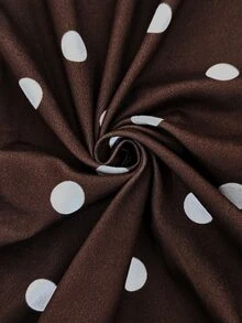SHEIN Maternity Polka Dot Colorblock Casual Daily Summer Dress - Brown - View 7