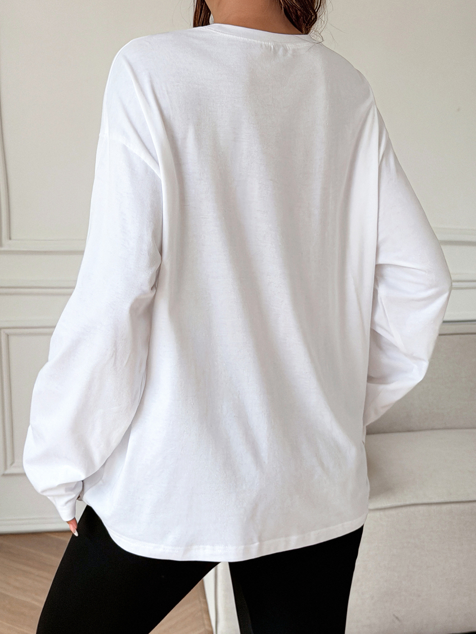 Solid Color Loose Long Sleeve Top Casual Daily Streetwear Vacation Spring Autumn Maternity T-Shirt