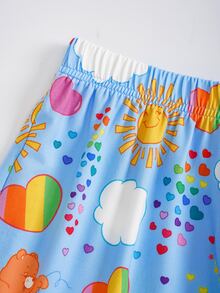 SHEIN X Care Bears Women's Letter Print Camisole Top And Shorts Pajama Set - Baby Blue - View 6
