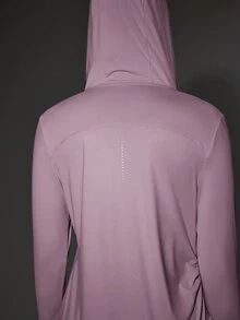 OutZeal 女款防曬運動外套 健身徒步用 UV 防護 涼感 T Touch 臀部長度連帽外套 - 淺灰紫 - 查看 10