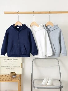 SHEIN 買2送1 男童休閒舒適時尚百搭衛衣3件套，適合返校季、生日、嬰兒洗禮、節日派對，秋冬兒童穿著 - 藏蓝色 - 查看 6