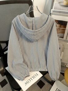 Franclia Áo khoác chống nắng có mũ kéo khóa nhẹ nhàng phong cách thường ngày cho nữ size lớn, phù hợp mặc mùa xuân và mùa hè - màu đen - Xem 2