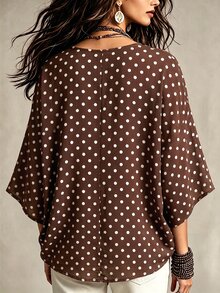 Glimmora Women's Polka Dot Casual Versatile Daily Wear Shirt - Multicolor - View 2